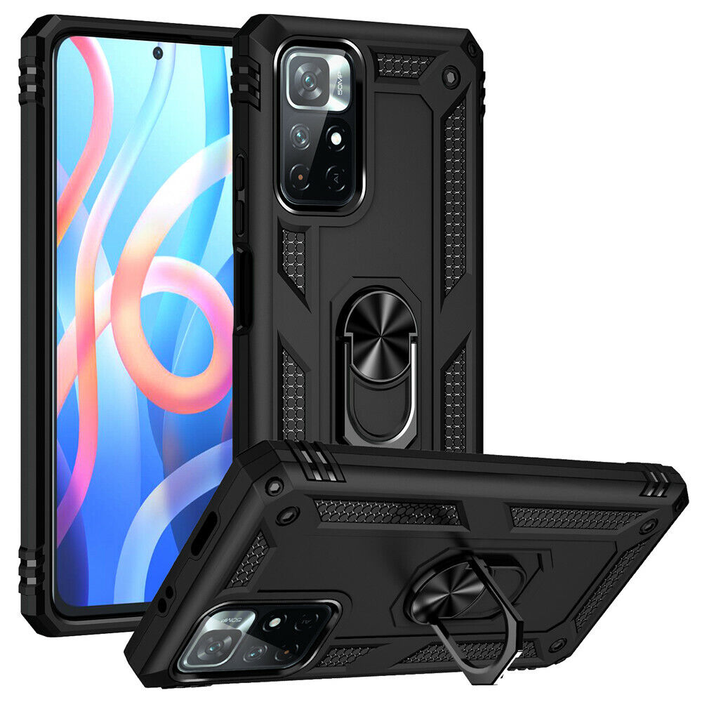 Protectores para celular  para Xiaomi  Redmi 10 Funda reforzada con anillo v2 Negro